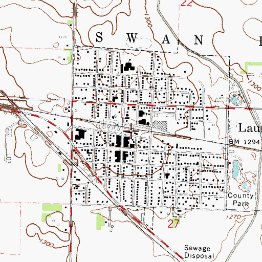 Topographic Map of Laurens, IA