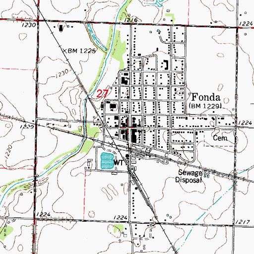 Topographic Map of Fonda Post Office, IA
