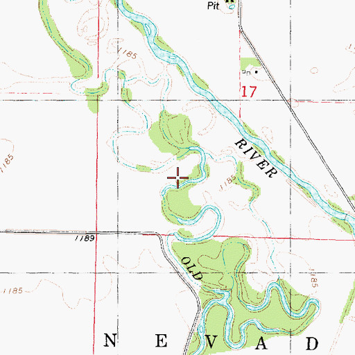 Topographic Map of Brushy Bayou Wildlife Area, IA