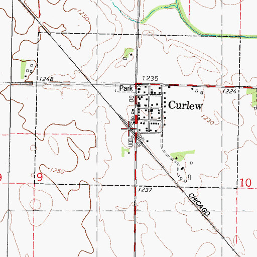 Topographic Map of Curlew (historical), IA