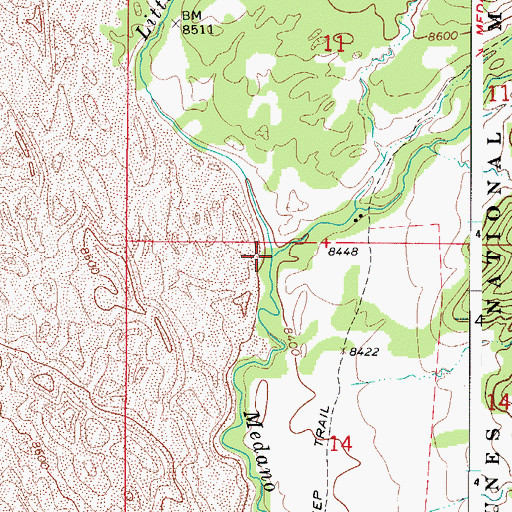 Topographic Map of Little Medano Creek, CO
