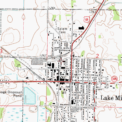 Topographic Map of Top of Iowa Cooperative Elevator, IA