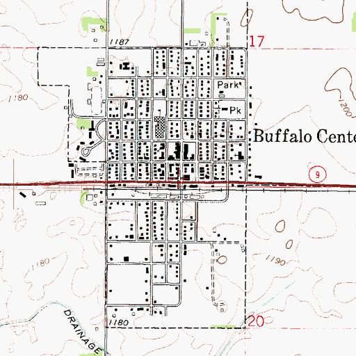 Topographic Map of Mercy Family Care - Buffalo Center, IA