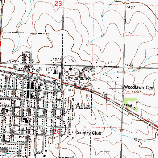 Topographic Map of Buena Vista Fairgrounds, IA