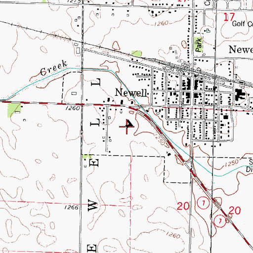 Topographic Map of Newell Good Samaritan Center, IA