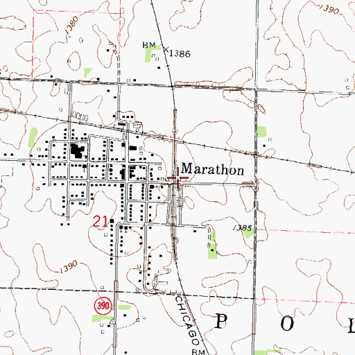Topographic Map of Marathon, IA