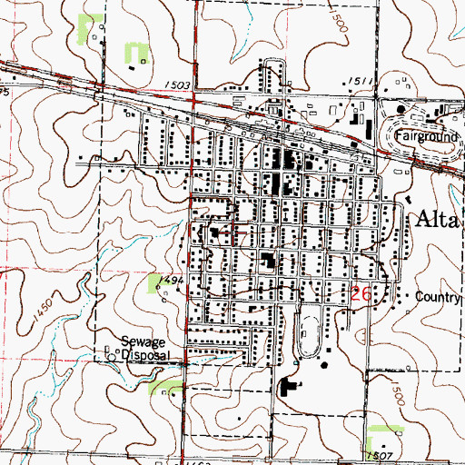 Topographic Map of Saint Paul Lutheran Church, IA