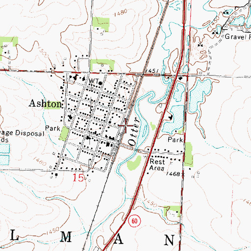 Topographic Map of Ashton, IA