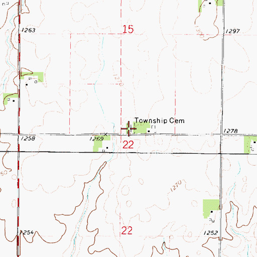 Topographic Map of Orthel Township Cemetery, IA