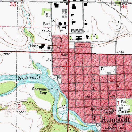 Topographic Map of Humboldt Care Center South, IA