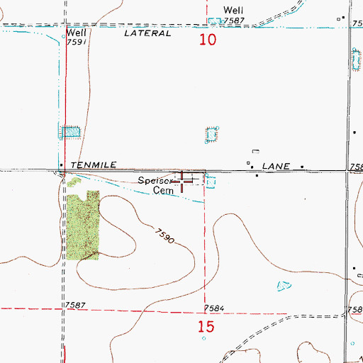 Topographic Map of Speiser Cemetery, CO
