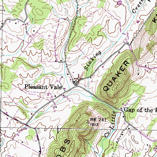 Topographic Map of Pleasant Vale Cumberland Presbyterian Cemetery, TN