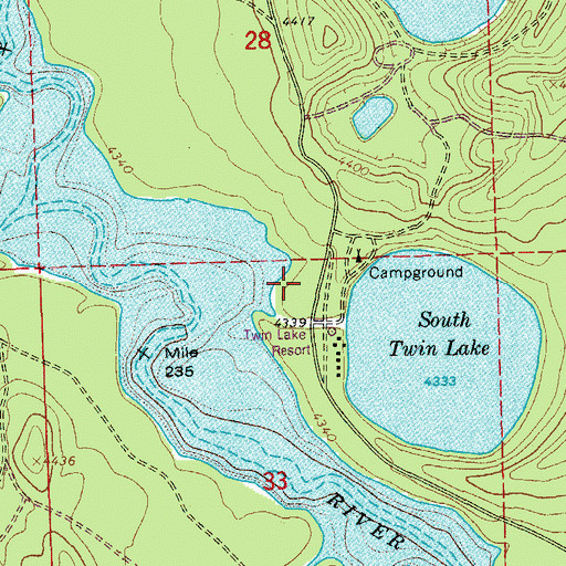 Topographic Map of West South Twin Recreation Site, OR