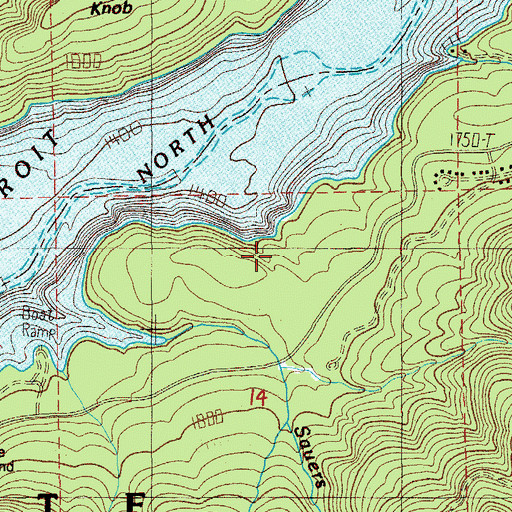Topographic Map of Cove Creek Recreation Site, OR