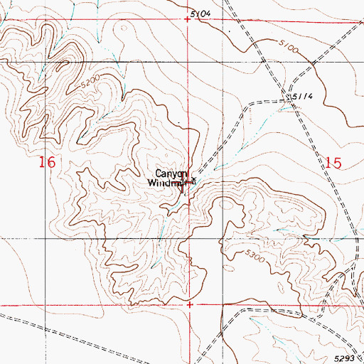 Topographic Map of Canyon Windmill, NM