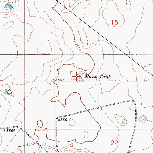 Topographic Map of Bano Tank, NM