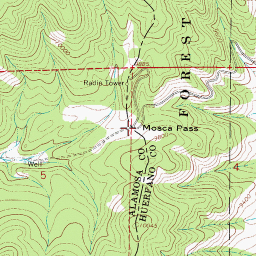 Topographic Map of Mosca Pass, CO