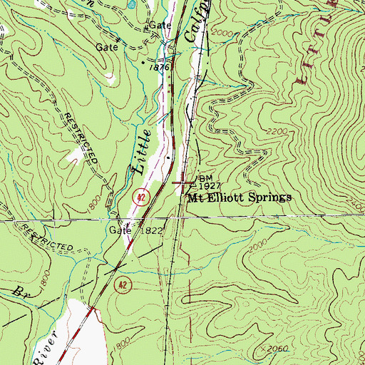Topographic Map of Mount Elliott Post Office (historical), VA