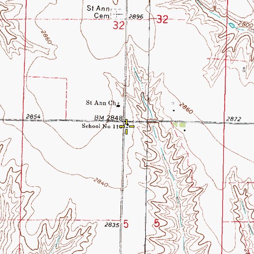 Topographic Map of Saint Ann School (historical), NE
