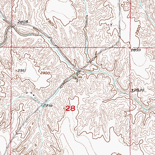 Topographic Map of South Brushy School (historical), NE