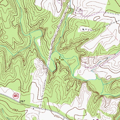 Topographic Map of Beaverdam District, VA