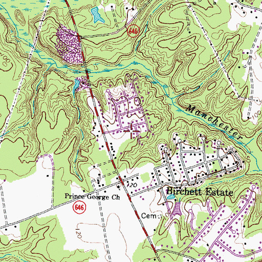 Topographic Map of Bland District, VA