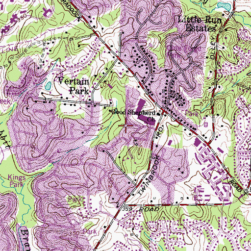 Topographic Map of Braddock District, VA