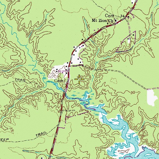 Topographic Map of Chickahominy Magisterial District, VA