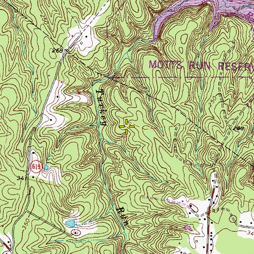 Topographic Map of Courtland District, VA