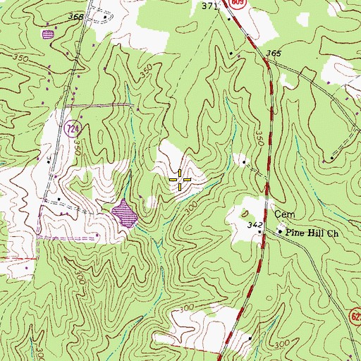 Topographic Map of District 4, VA