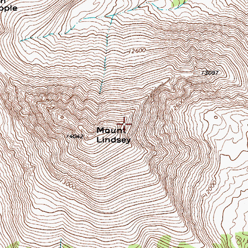 Topographic Map of Mount Lindsey, CO
