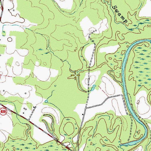 Topographic Map of Drewryville District, VA