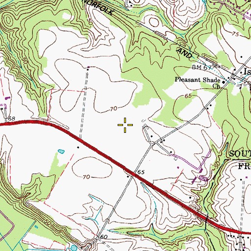 Topographic Map of Franklin District, VA