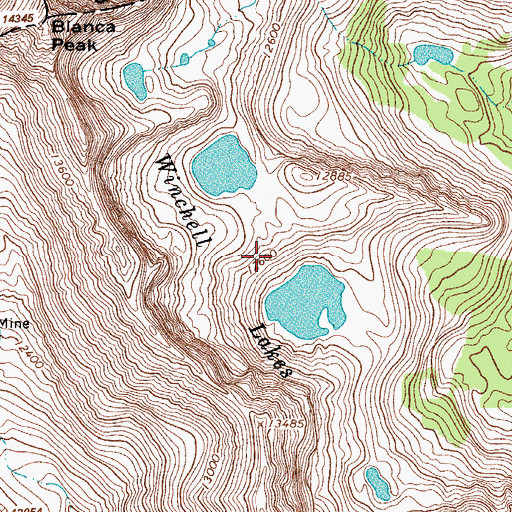 Topographic Map of Winchell Lakes, CO