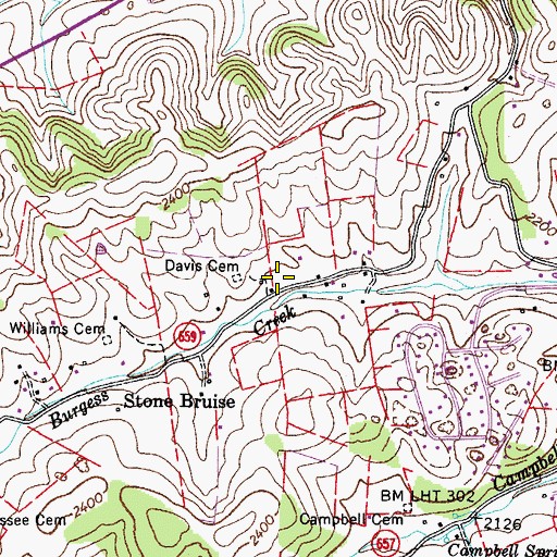 Topographic Map of Lebanon District, VA