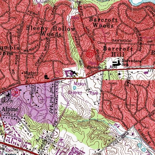 Topographic Map of Mason District, VA