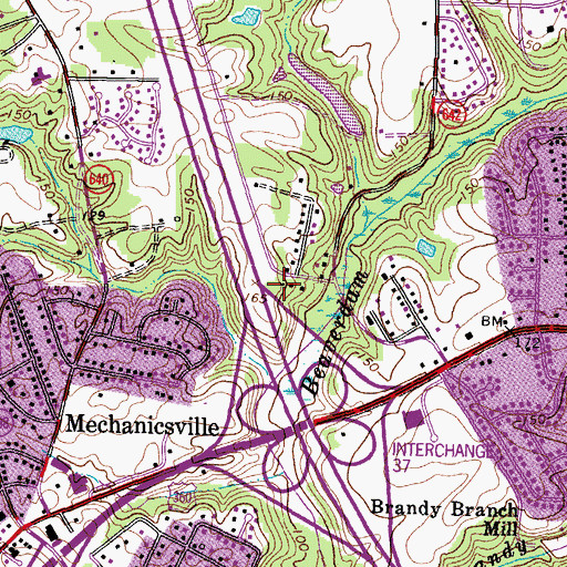 Topographic Map of Mechanicsville District, VA