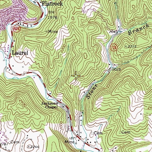 Topographic Map of New Garden District, VA