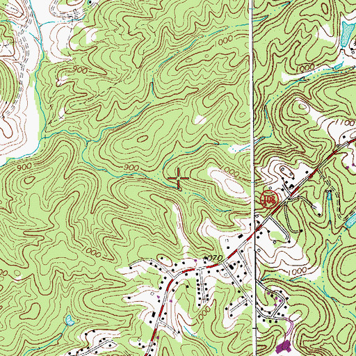 Topographic Map of Reed Creek District, VA