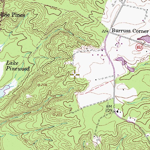 Topographic Map of Reedy Church District, VA