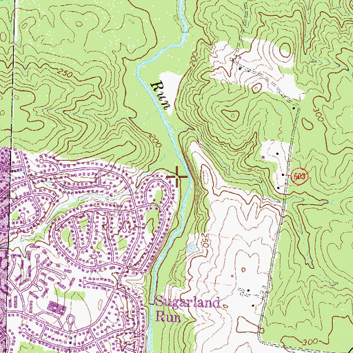 Topographic Map of Sugarland Run District, VA