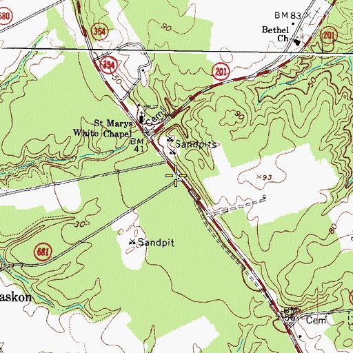 Topographic Map of White Chapel District (historical), VA