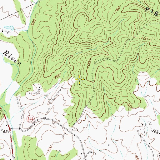 Topographic Map of White Hall District, VA