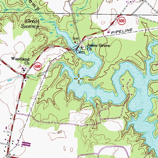 Topographic Map of Windsor District, VA