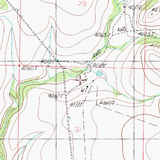 Topographic Map of Bozarth Ranch, AZ