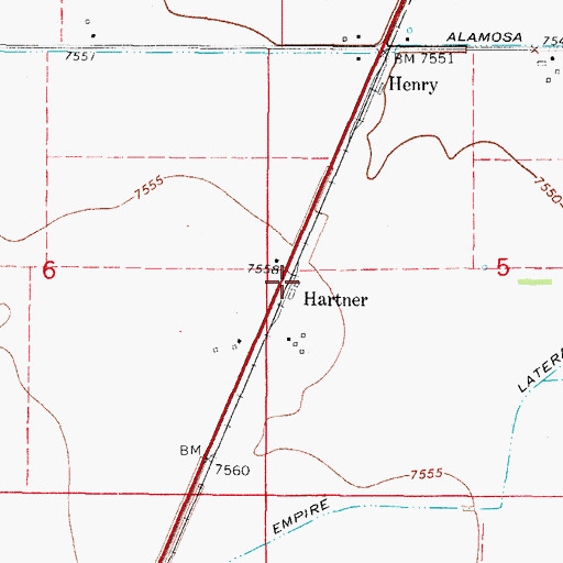 Topographic Map of Hartner, CO