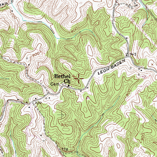 Topographic Map of Cologne District, WV