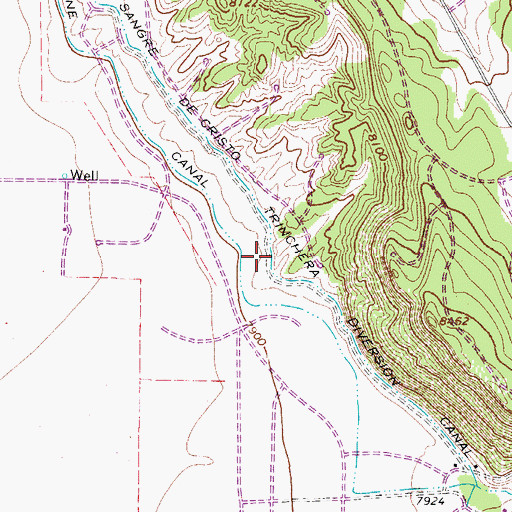 Topographic Map of Sangre De Cristo-Trinchera Diversion Canal, CO