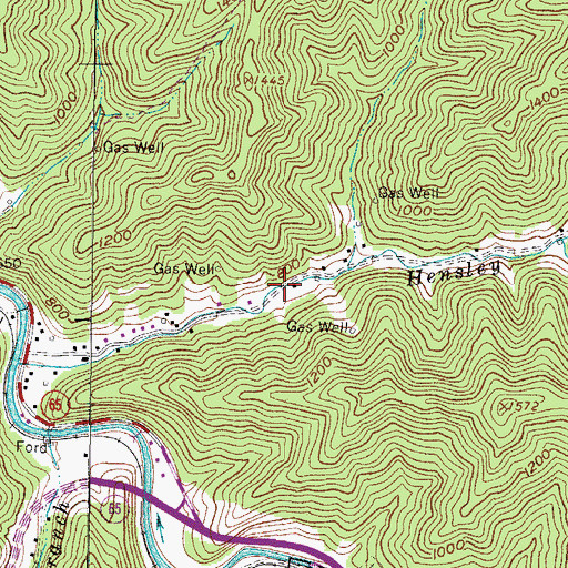 Topographic Map of Hardee District (historical), WV