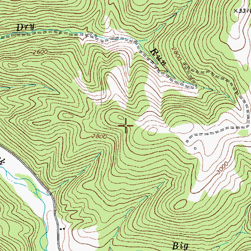 Topographic Map of Huttonsville District, WV